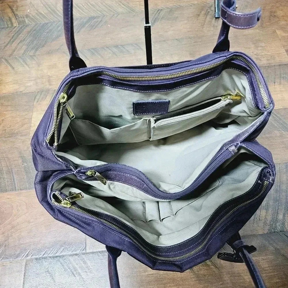 Tumi Hayes Larkin Aubargine triple compartment briefcase travel bag - Picture 11 of 16